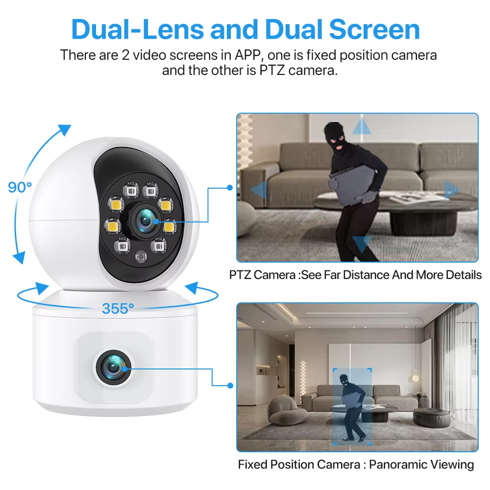 6MP ICSEE WiFi IP 카메라 듀얼 렌즈 듀얼 - Eufy Camera E220 리뷰 및 가격