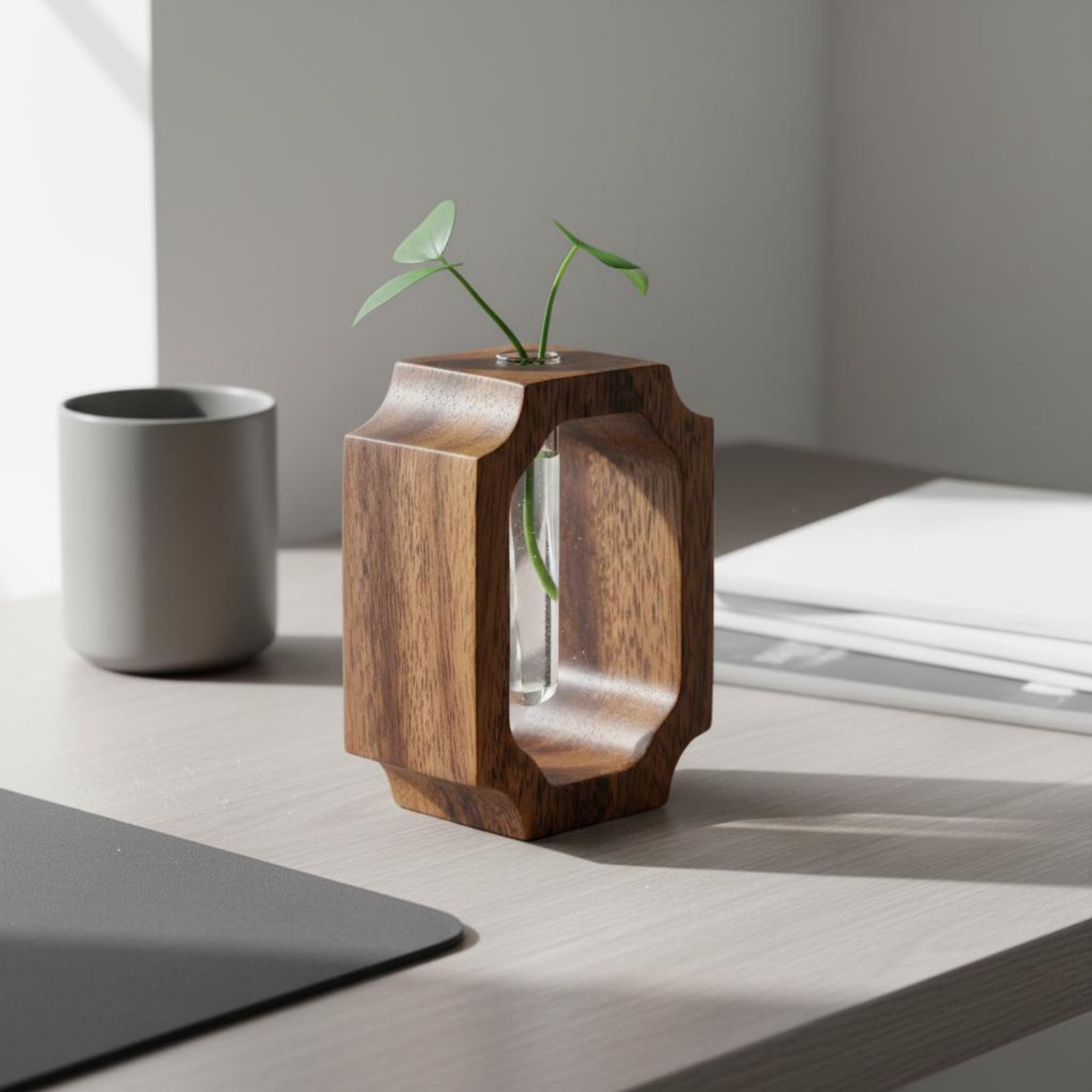 호두나무 꽃병 청소가 용이한 시험관 꽃병 수경 재배 꽃 - Propagation Station Vase 리뷰 및 가격
